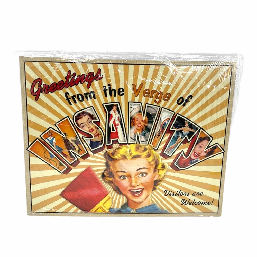 Greetings From the Verge of Insanity Metal Sign, 15x12